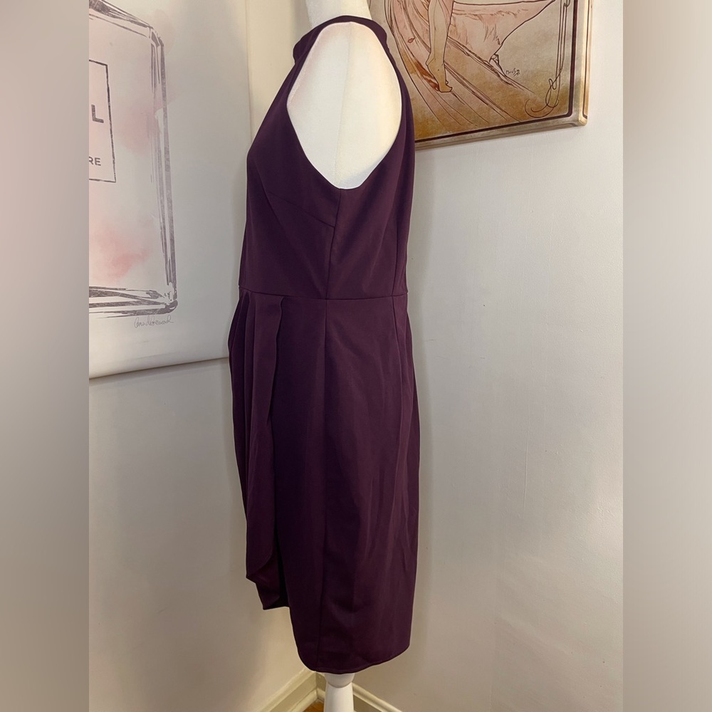 Sleeveless Halter Dress Knee Length Formal Size XL Purple - Picture 6 of 16